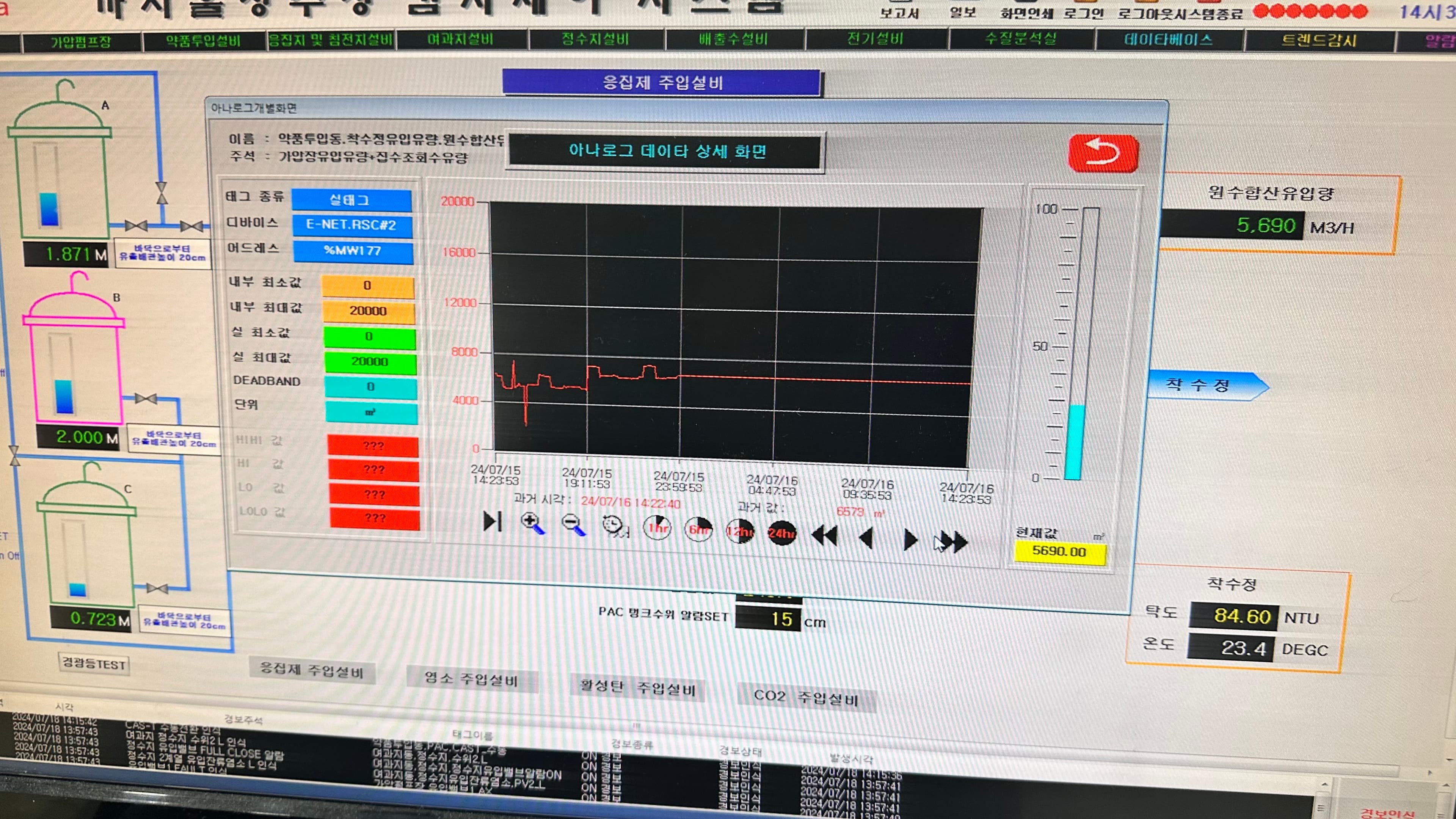 정수장 SCADA & PLC 자동제어 유지보수